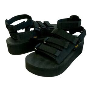 TEVA Women's sz 11 Flatform Mevia Black Sandal (1116810-BLK) outdoor hiking